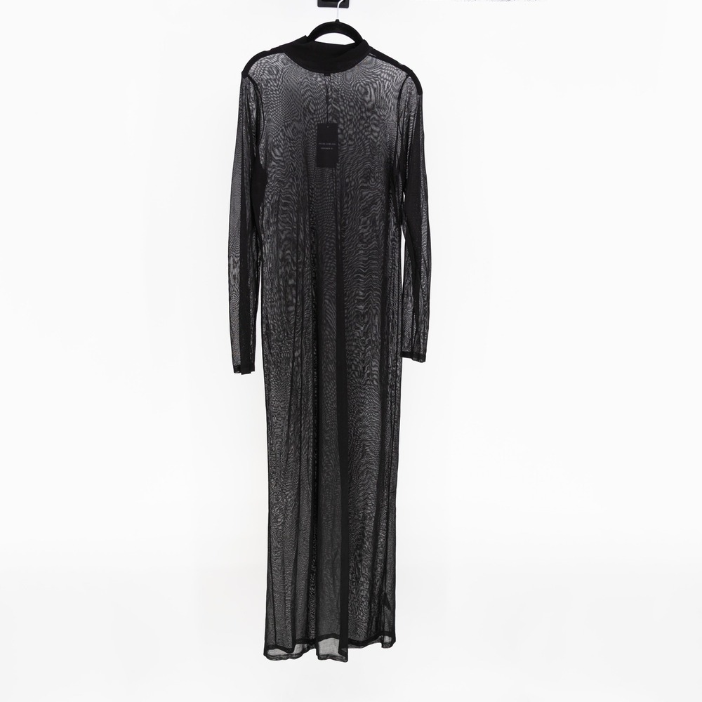NEW Reiss Atelier Imelda Sheer Knit Mesh Long Sleeve Maxi Dress Black Large